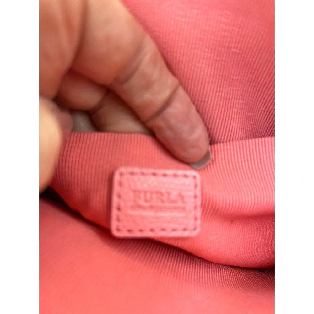Furla‎ Pink Leather Dome Crossbody Bag Gold Tone Hardware Adjustable Strap